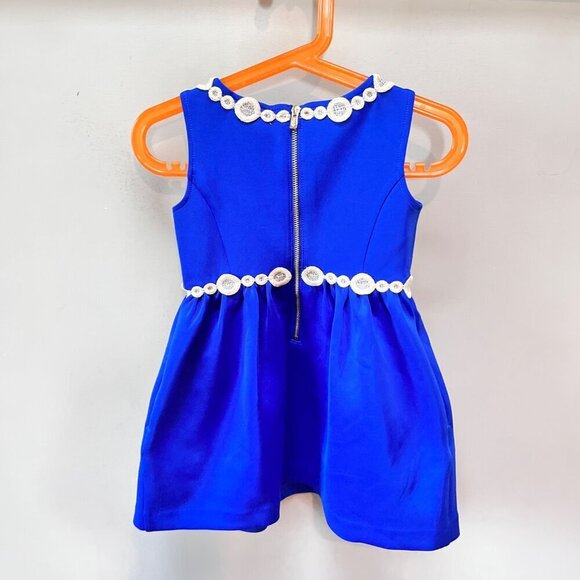 Lilly Pulitzer Girls Baylee Lapis Blue and Gold Dress- Size‎ XS (2/3) - Picture 3 of 6